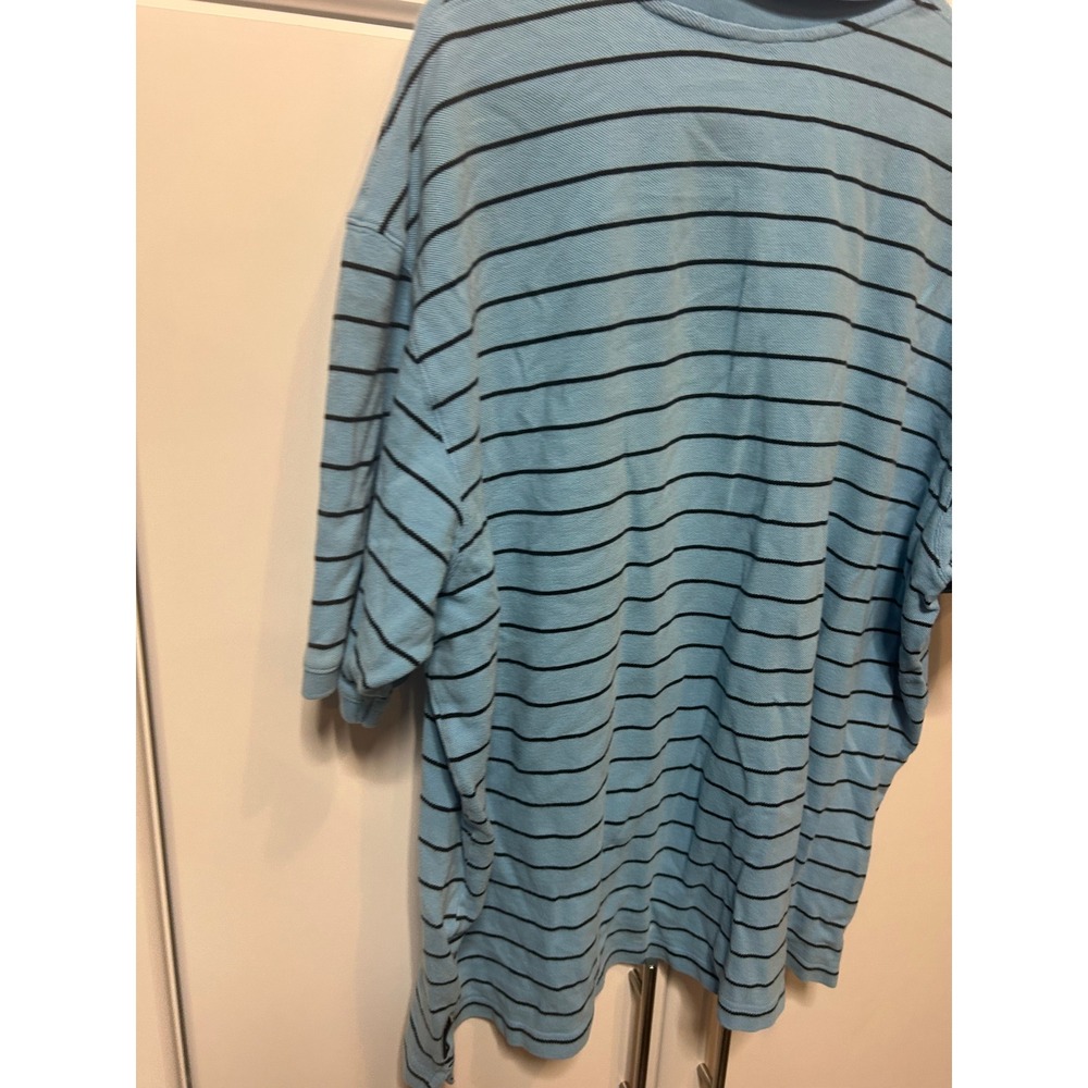 Eddie Bauer Mens XXL Blue Striped Short Sleeve Cotton Pique Polo Shirt‎ - Picture 13 of 16